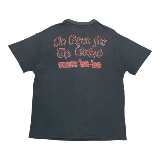 1988 Ozzy Osbourne No Rest for the Wicked Tour Shirt Back
