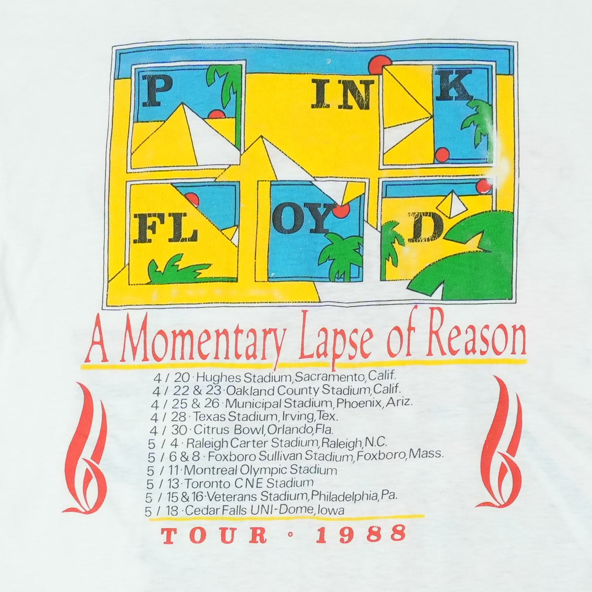 1988 Pink Floyd A Momentary Lapse of Reason Tour Shirt