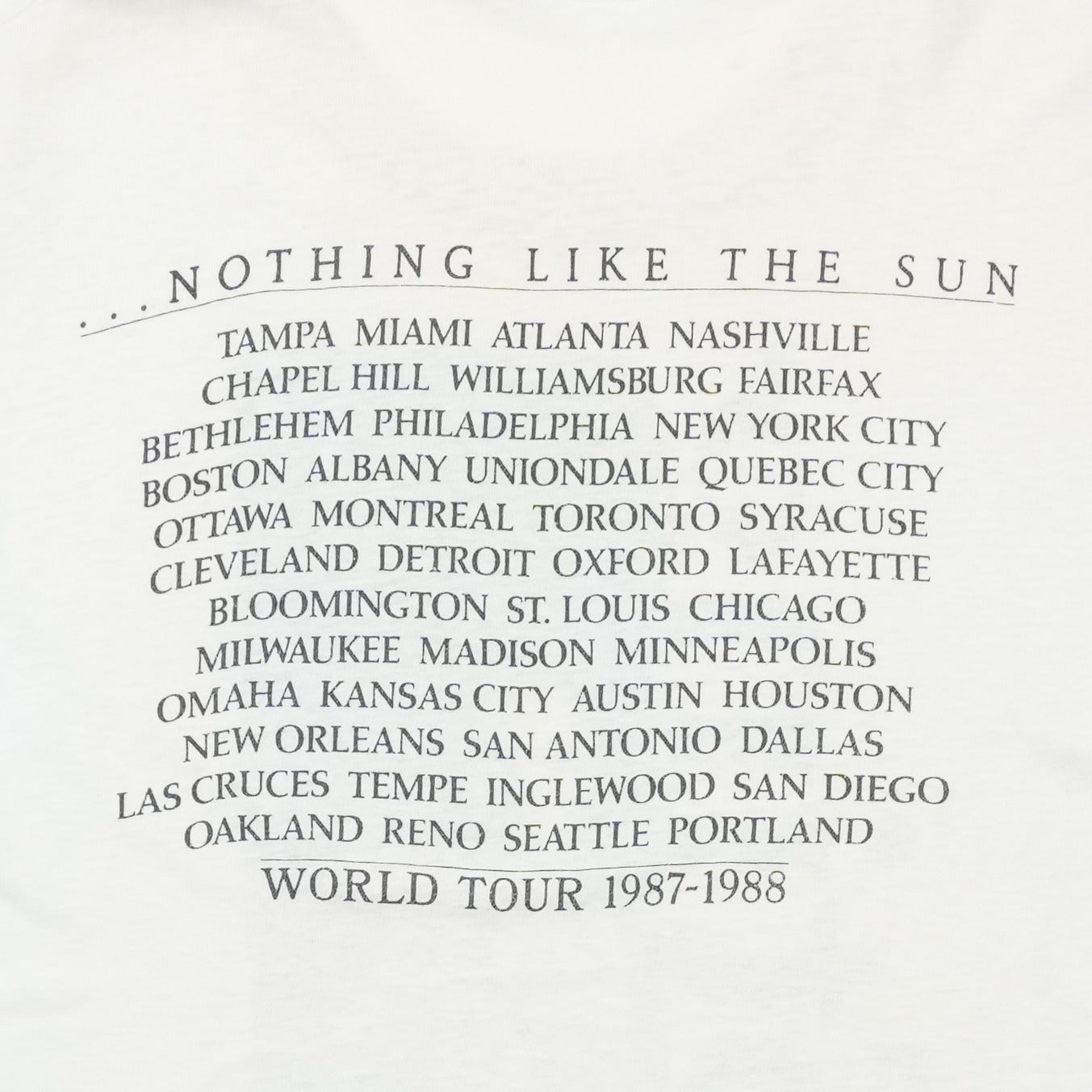 1988 Sting Nothing Like The Sun Tour Shirt