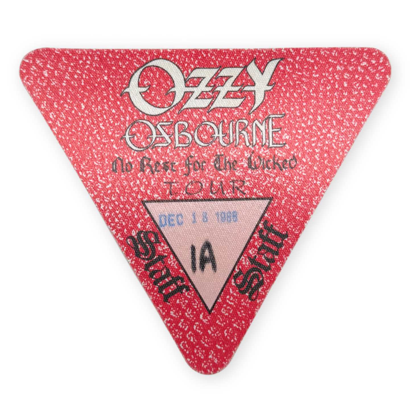 1988 Ozzy Osbourne No Rest For The Wicked Backstage Pass