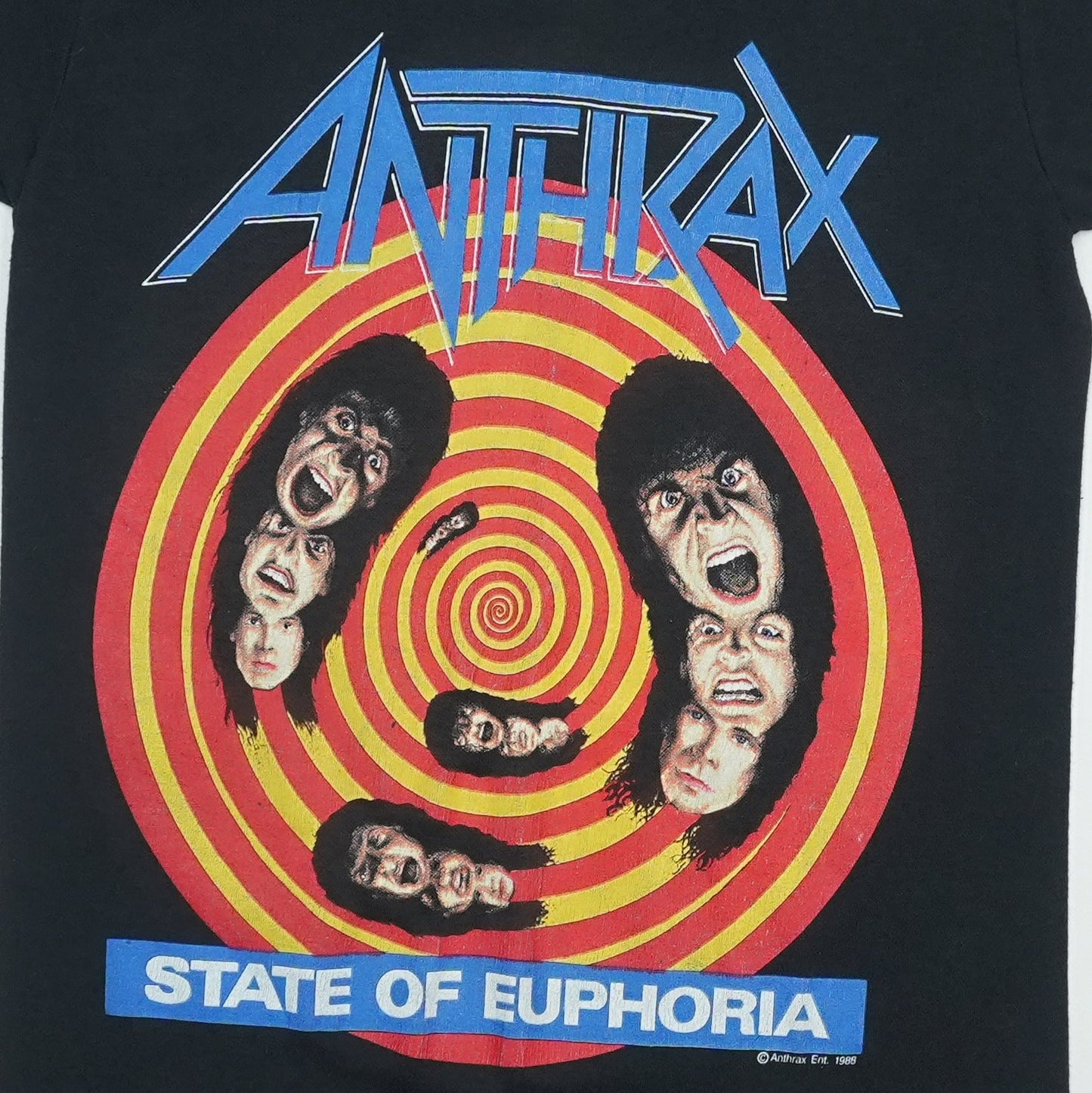 1989 Anthrax State Of Euphoria On Tour Shirt Detail 1
