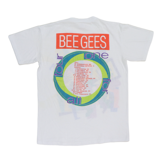 1989 Beegees One For All Tour Shirt Back