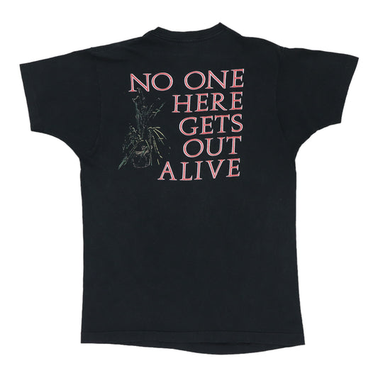 1989 Jim Morrison No One Here Gets Out Alive Shirt Back