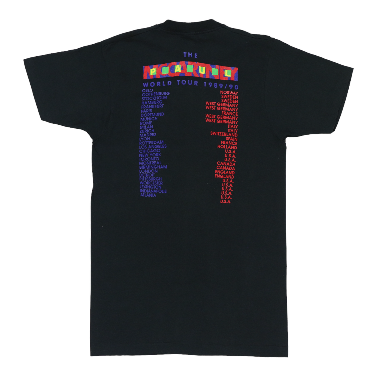 1989 Paul McCartney World Tour Shirt