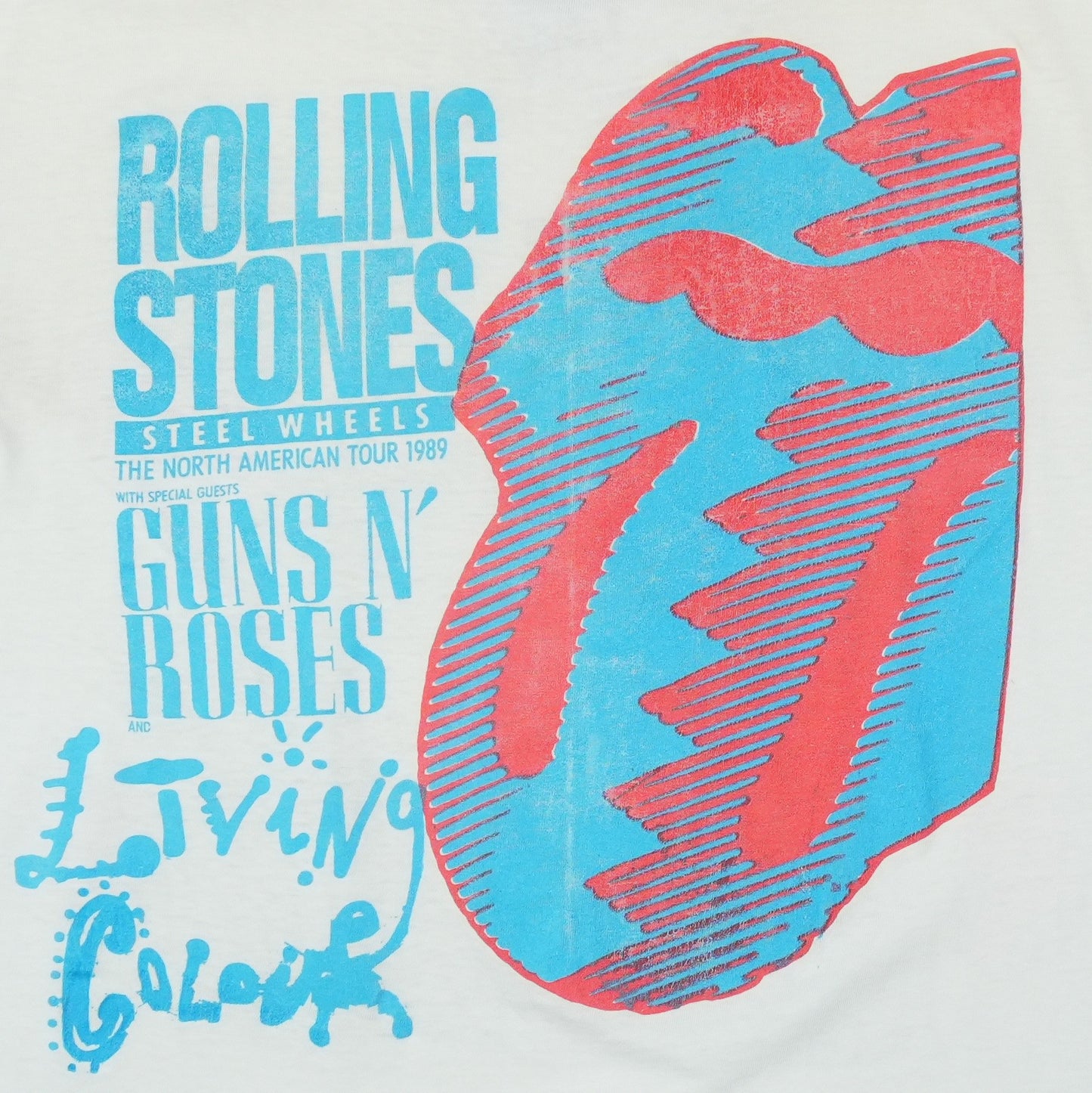 1989 Rolling Stones Steel Wheels Guns N Roses Concert Shirt