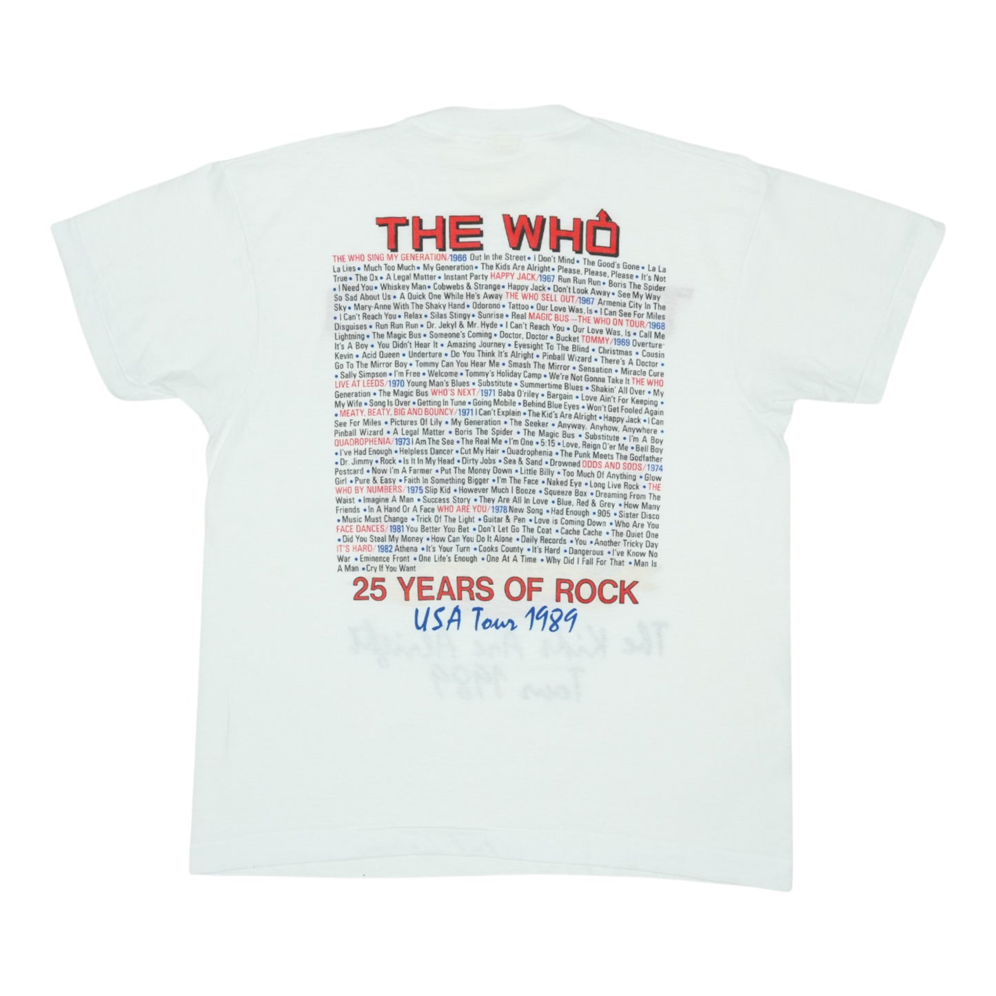 1989 The Who Kids Are Alright Tour Shirt