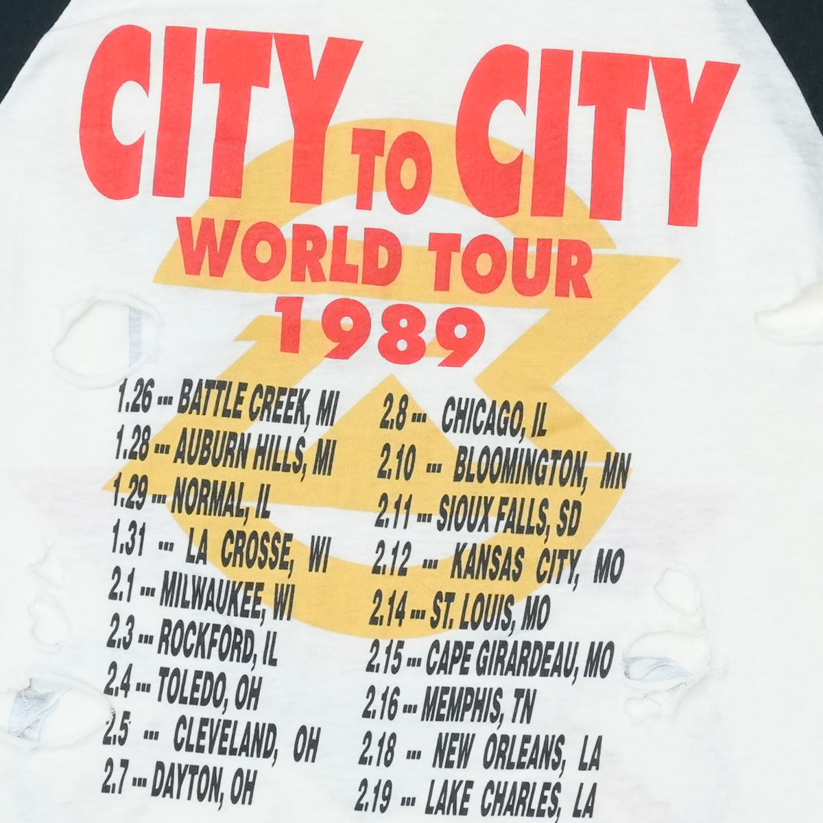 1989 Ratt Reach For The Sky City To City Tour Jersey