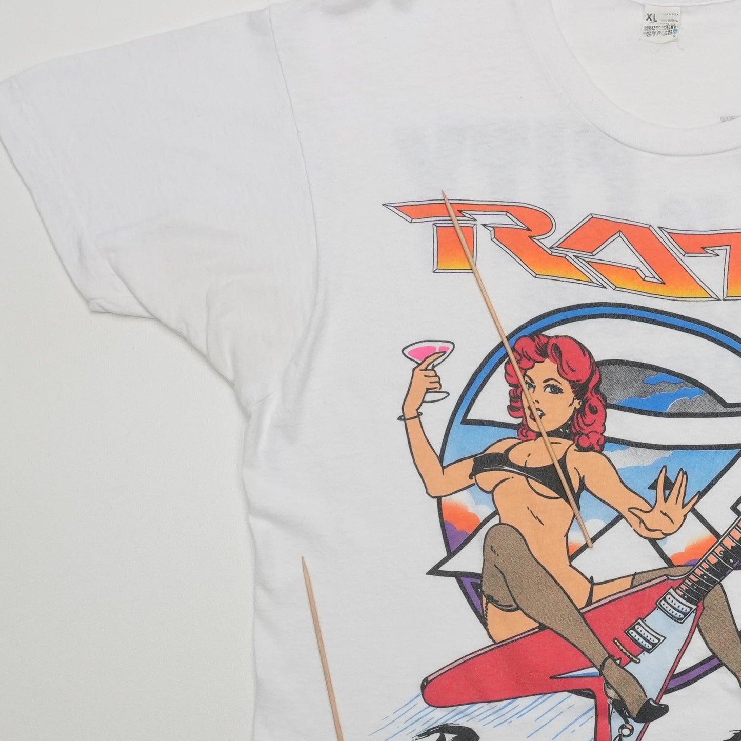 1989 Ratt Reach for the Sky City to City World Tour Shirt Detail 5