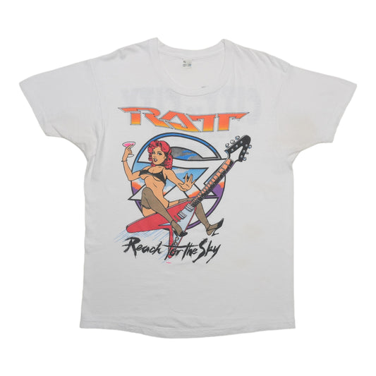 1989 Ratt Reach for the Sky City to City World Tour Shirt Front
