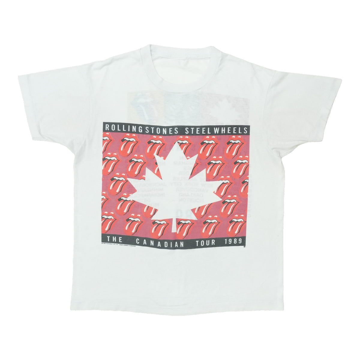 1989 The Rolling Stones Steel Wheels Canadian Tour Shirt