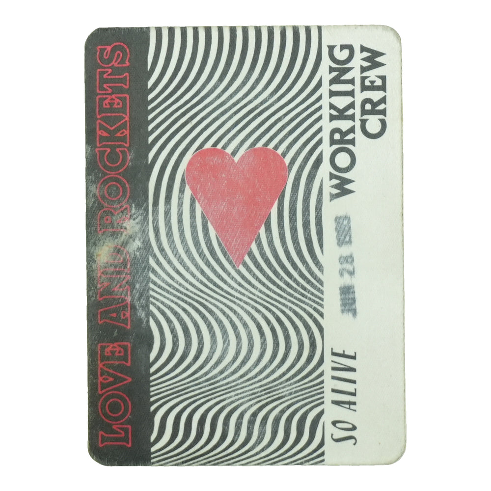 1989 Love And Rockets So Alive Tour Working Crew Pass front