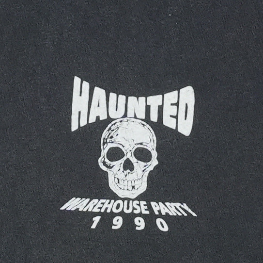 1990 Haunted Warehouse Party Skull Shirt