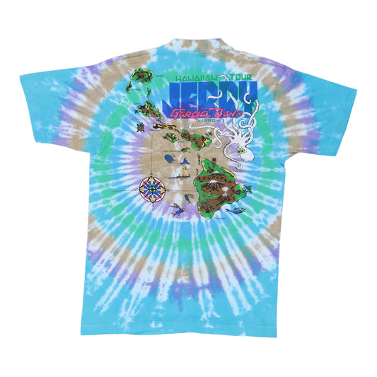 1990 Jerry Garcia Hawaiian Tour Tie Dye Shirt Back