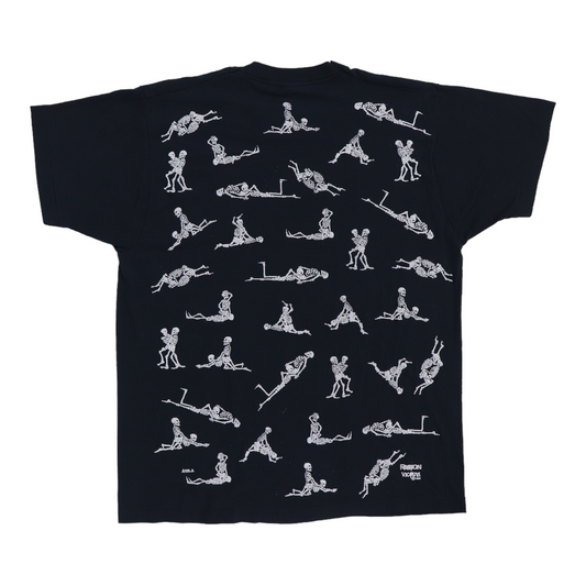 1990 Skeleton Sex All Over Fashion Victim Shirt Back