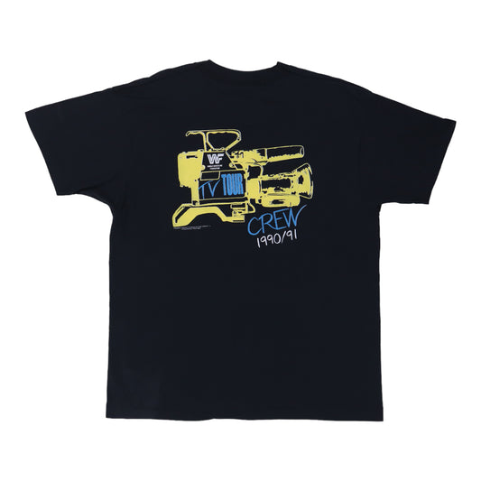 1990 WWF TV Crew Tour Shirt Back