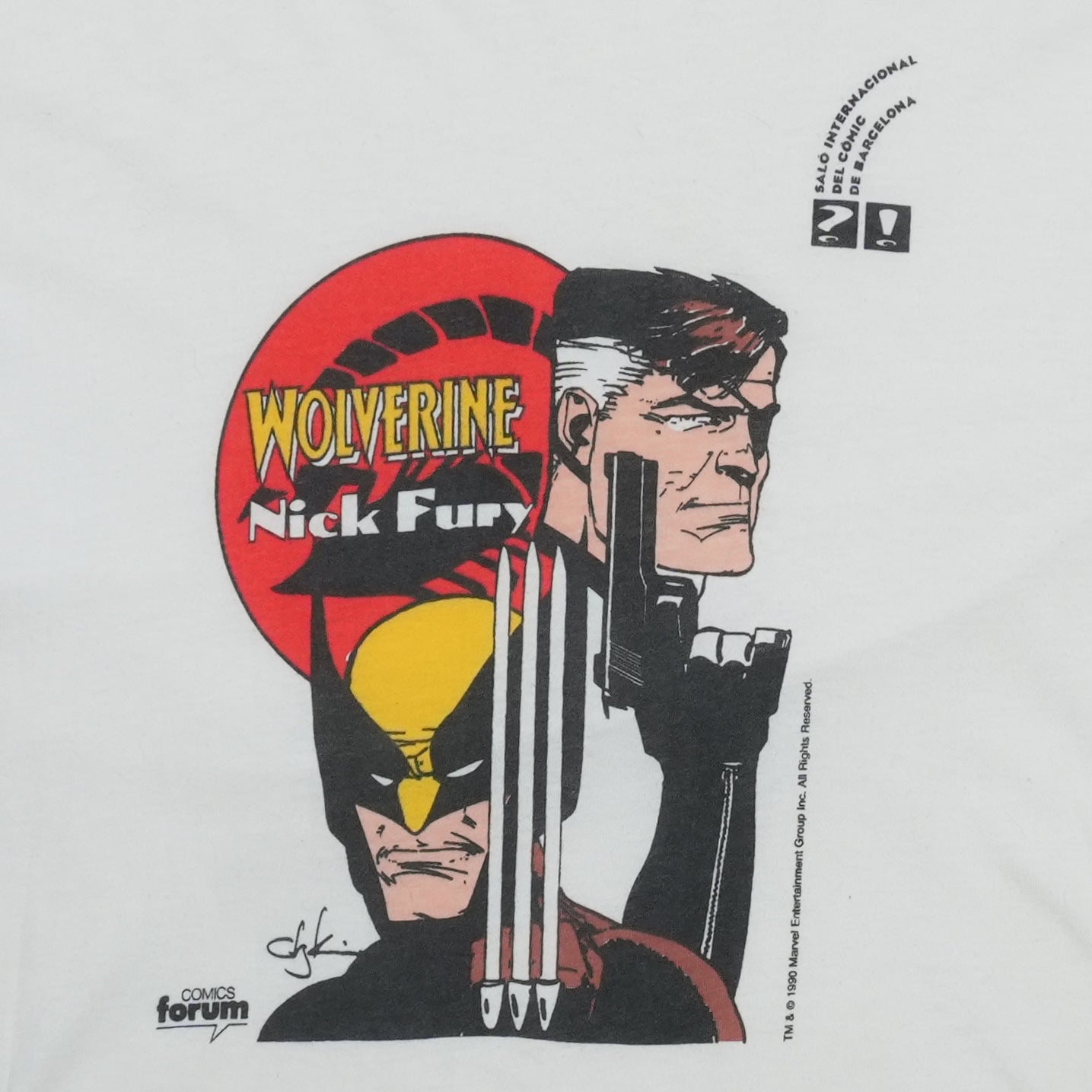 1990 Wolverine Nick Fury Comics Forum Shirt Detail 2
