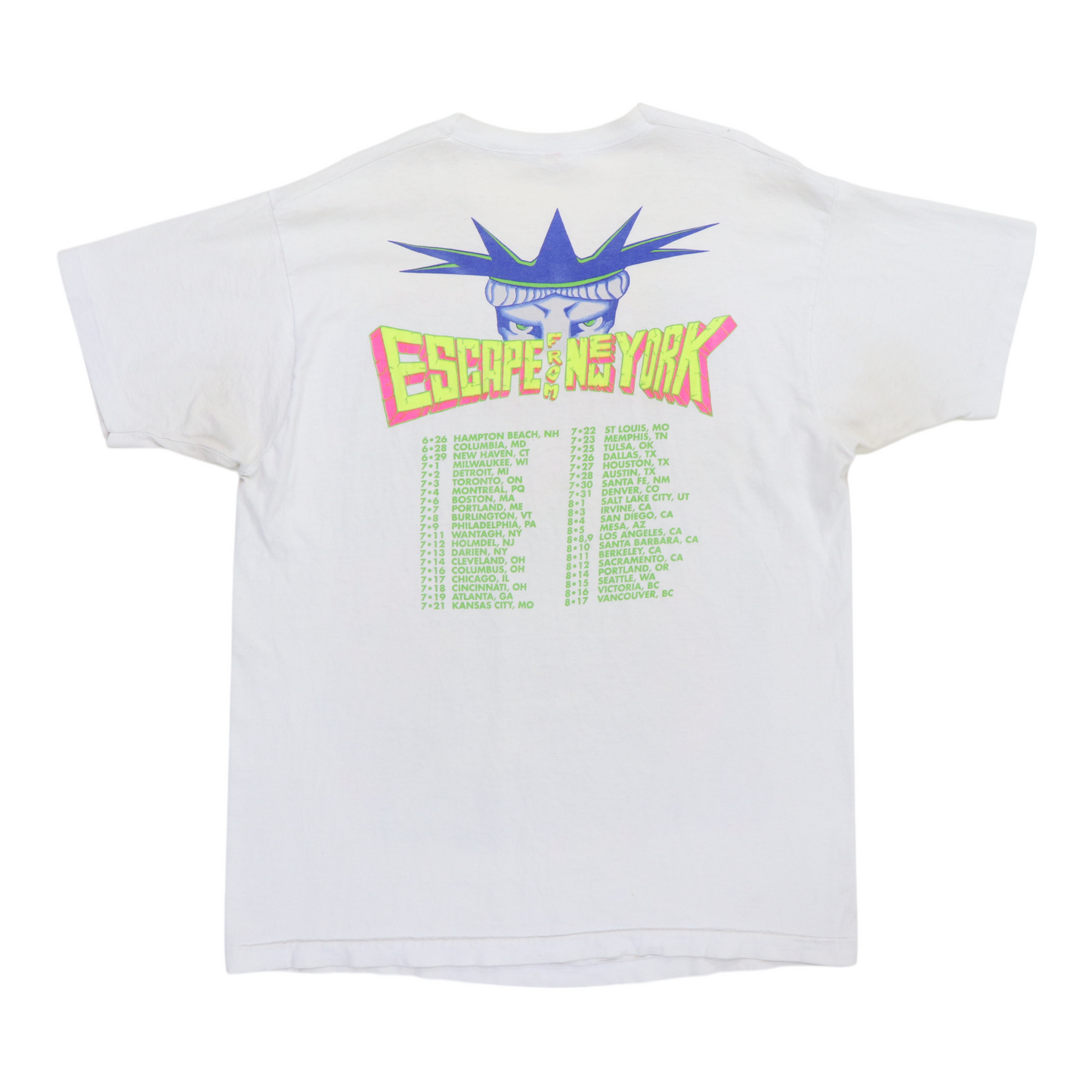 1990 Ramones I Wanna Be Well Escape From New York Tour Shirt