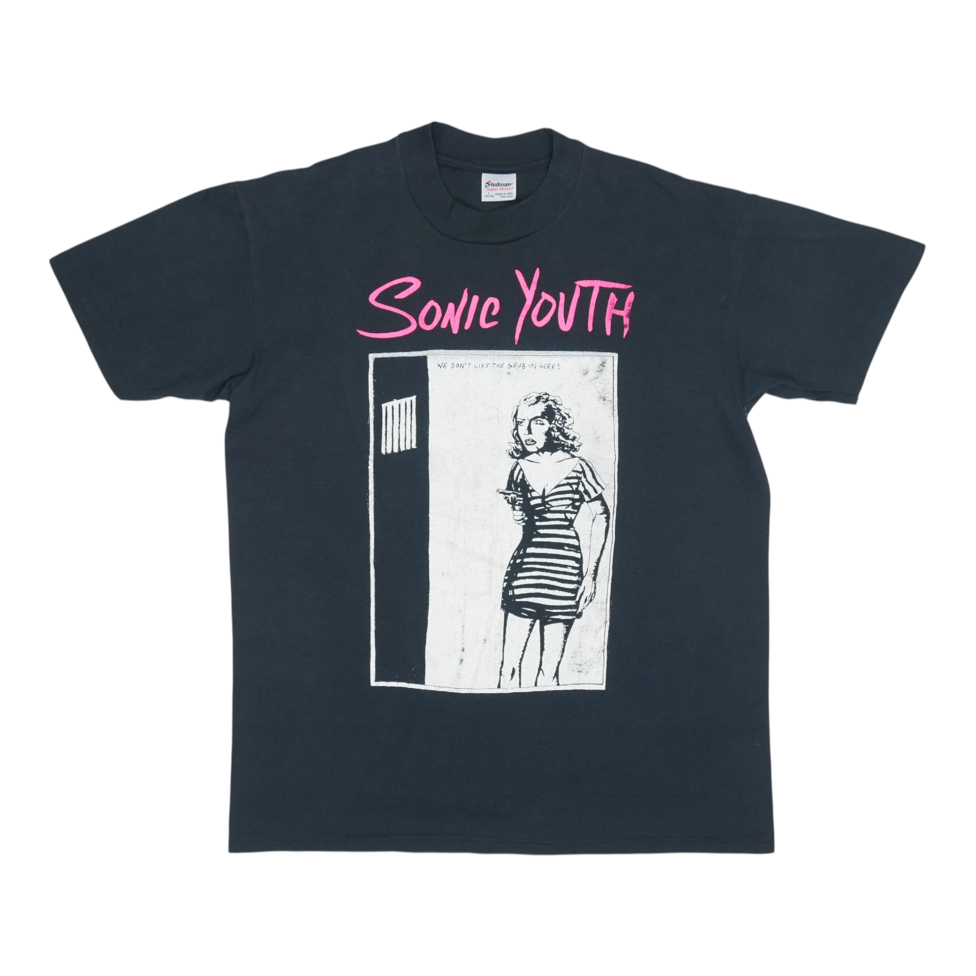 1990 Sonic Youth We Don't Like The Grub Shirt | Authentic Vintage