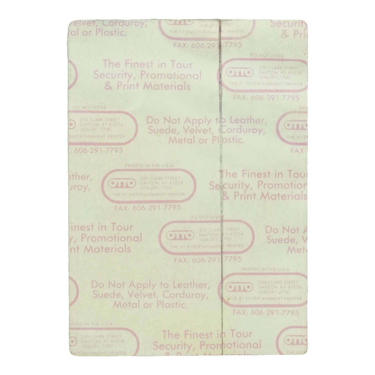 1990 Allman Brothers Band Seven Turns Tour Working Pass back