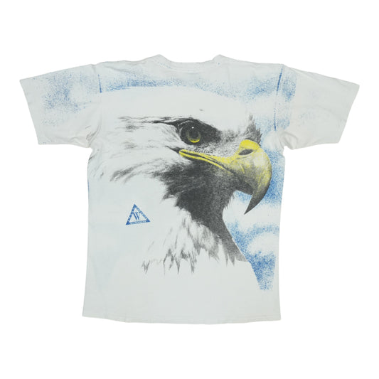 1990s Bald Eagle Vancouver Canada All Over Print Shirt Back