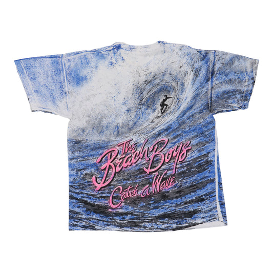1990s Beach Boys Catch A Wave All Over Print Shirt Back