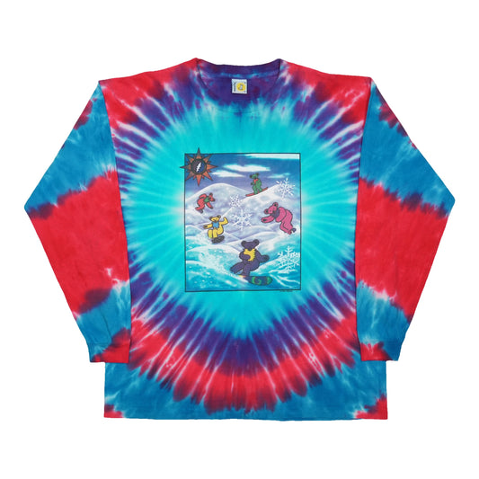 1990s Grateful Dead Snowboarding Bears Tie Dye Long Sleeve