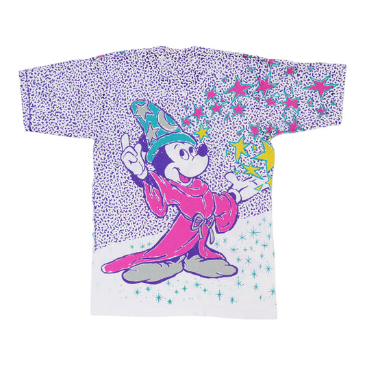 1990s Mickey Mouse Fantasia All Over Print Shirt Back