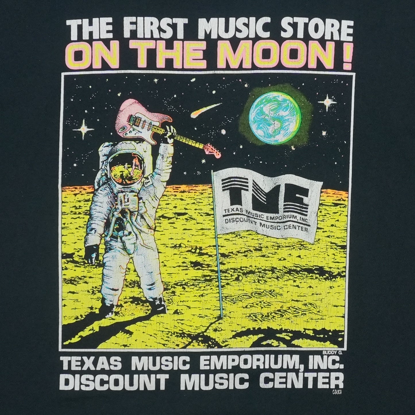 1990s The First Music Store On The Moon Shirt Detail 2