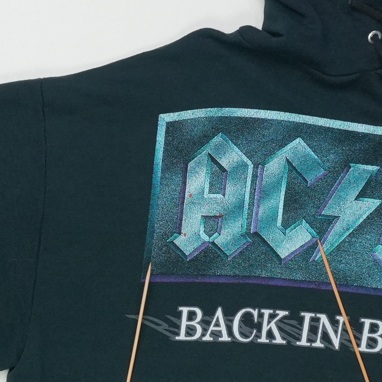 1990s AC/DC Back In Black Hoodie