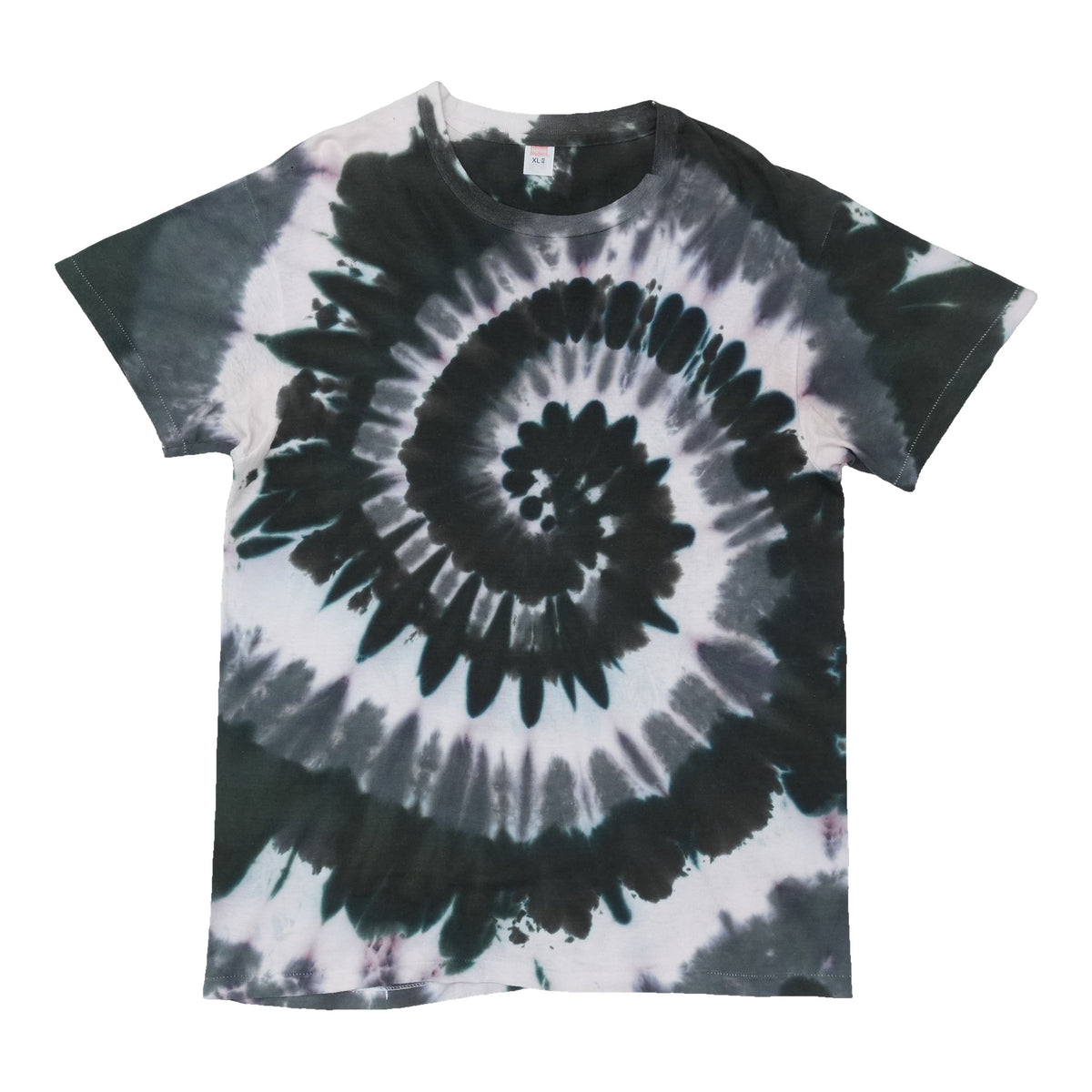 1990s Black Spiral Tie Dye Shirt
