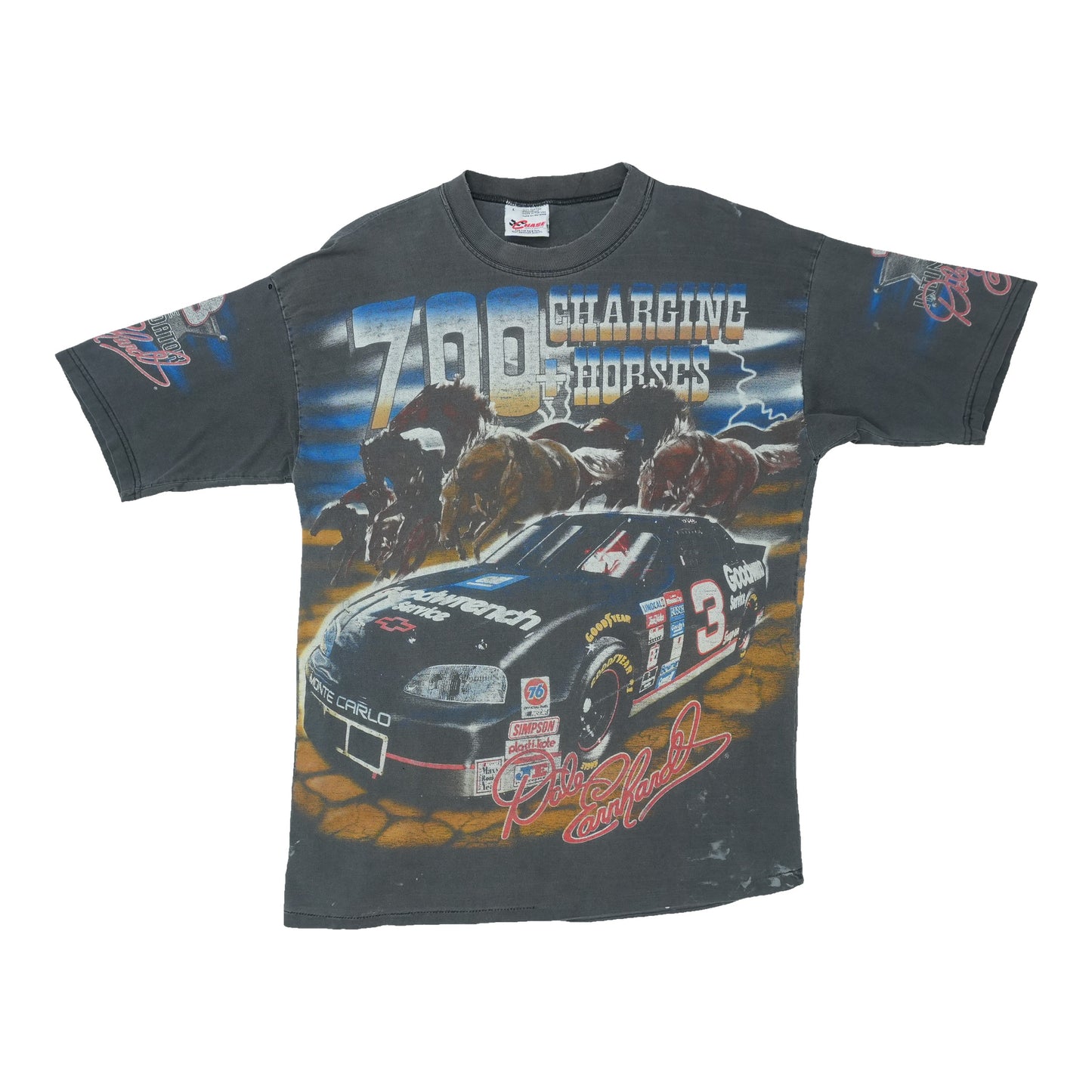 1990s Dale Earnhardt 700 Charging Horses All Over Print Shirt