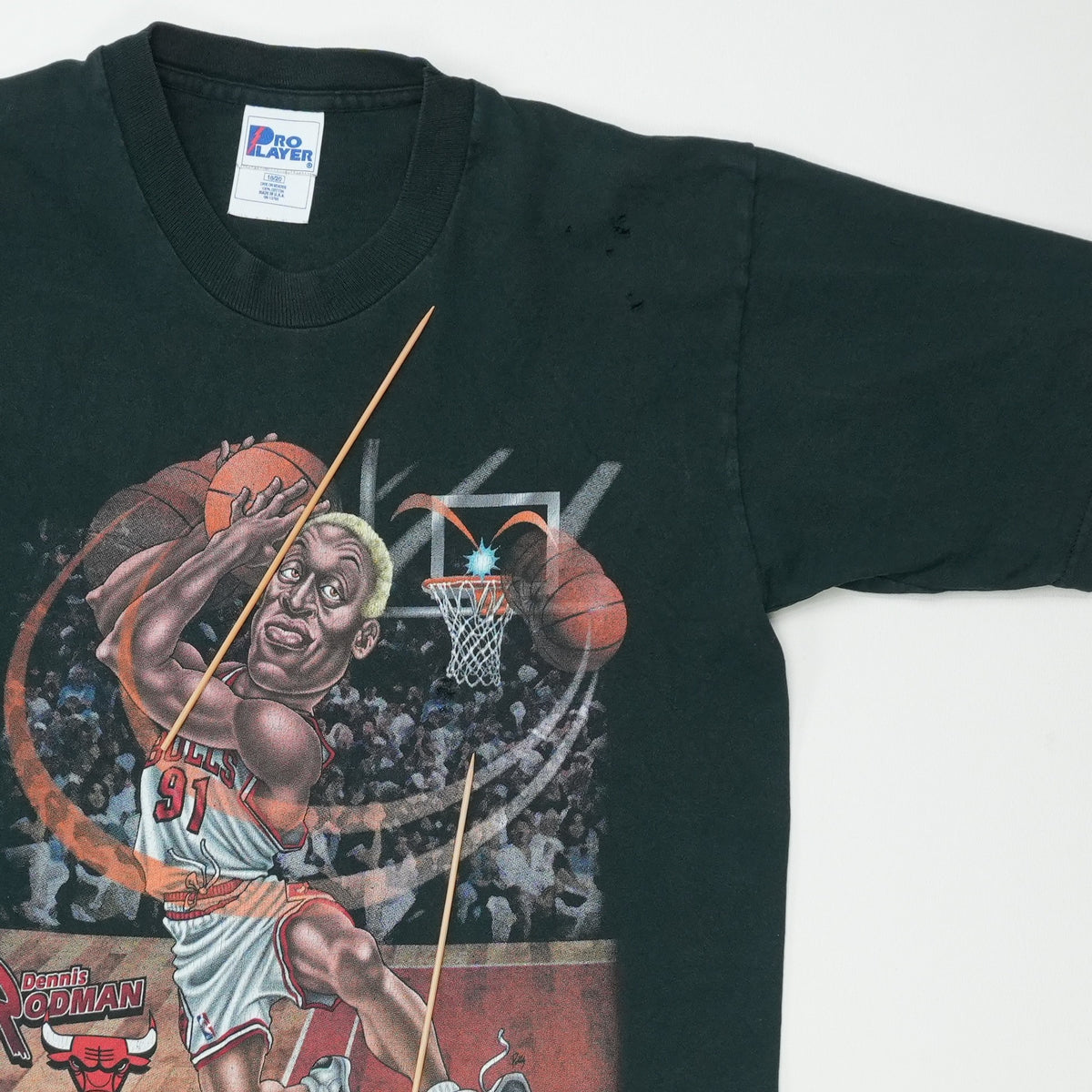 1990s Dennis Rodman Chicago Bulls Caricature Shirt