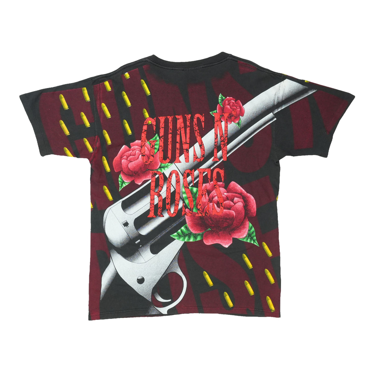 1990s Guns N Roses Revolver Roses All Over Print Shirt
