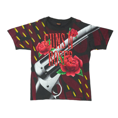 1990s Guns N Roses Revolver Roses All Over Print Shirt