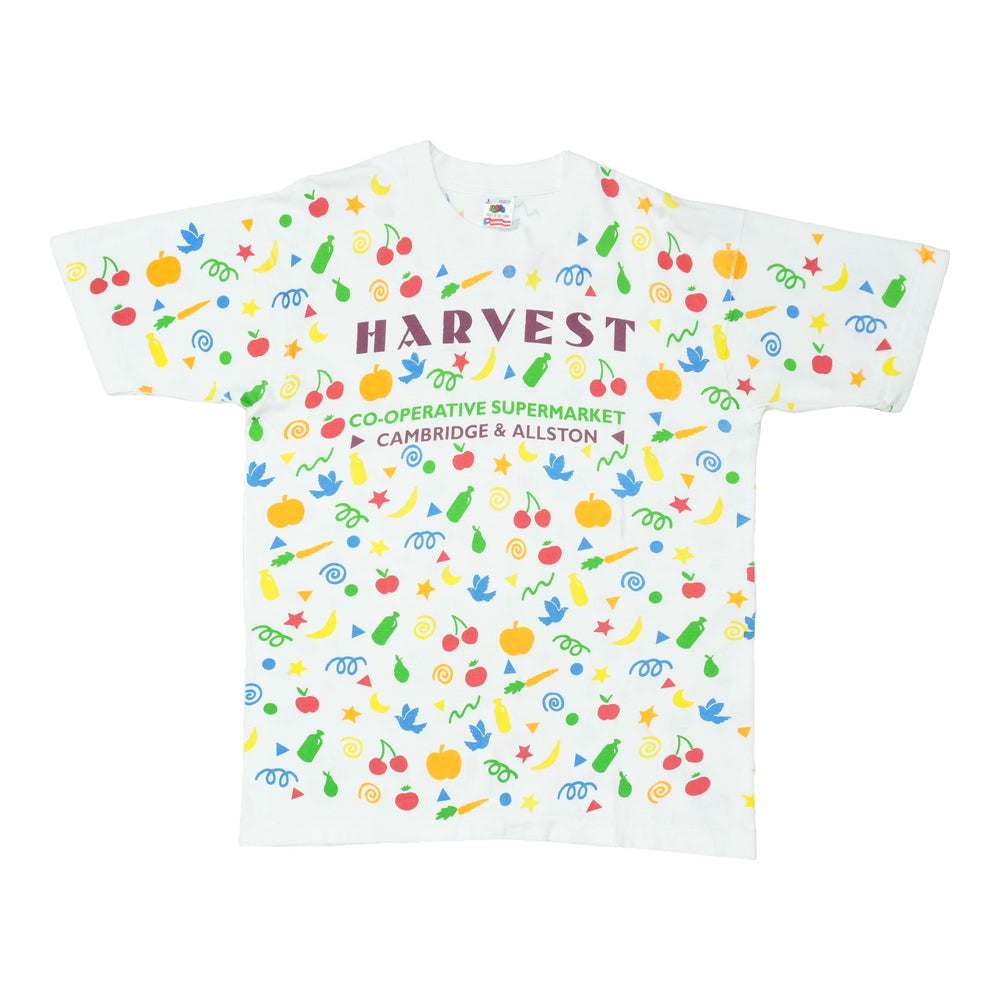 1990s Harvest Co-Operative Supermarket All Over Print Shirt
