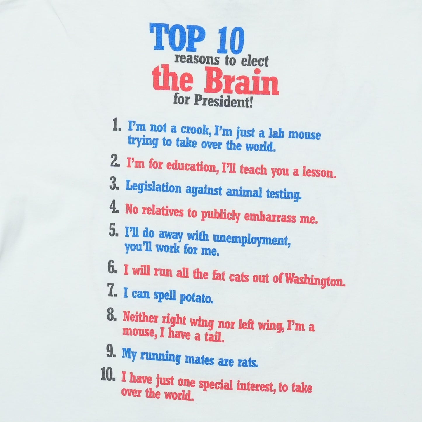 1990s Pinky And The Brain For President Shirt