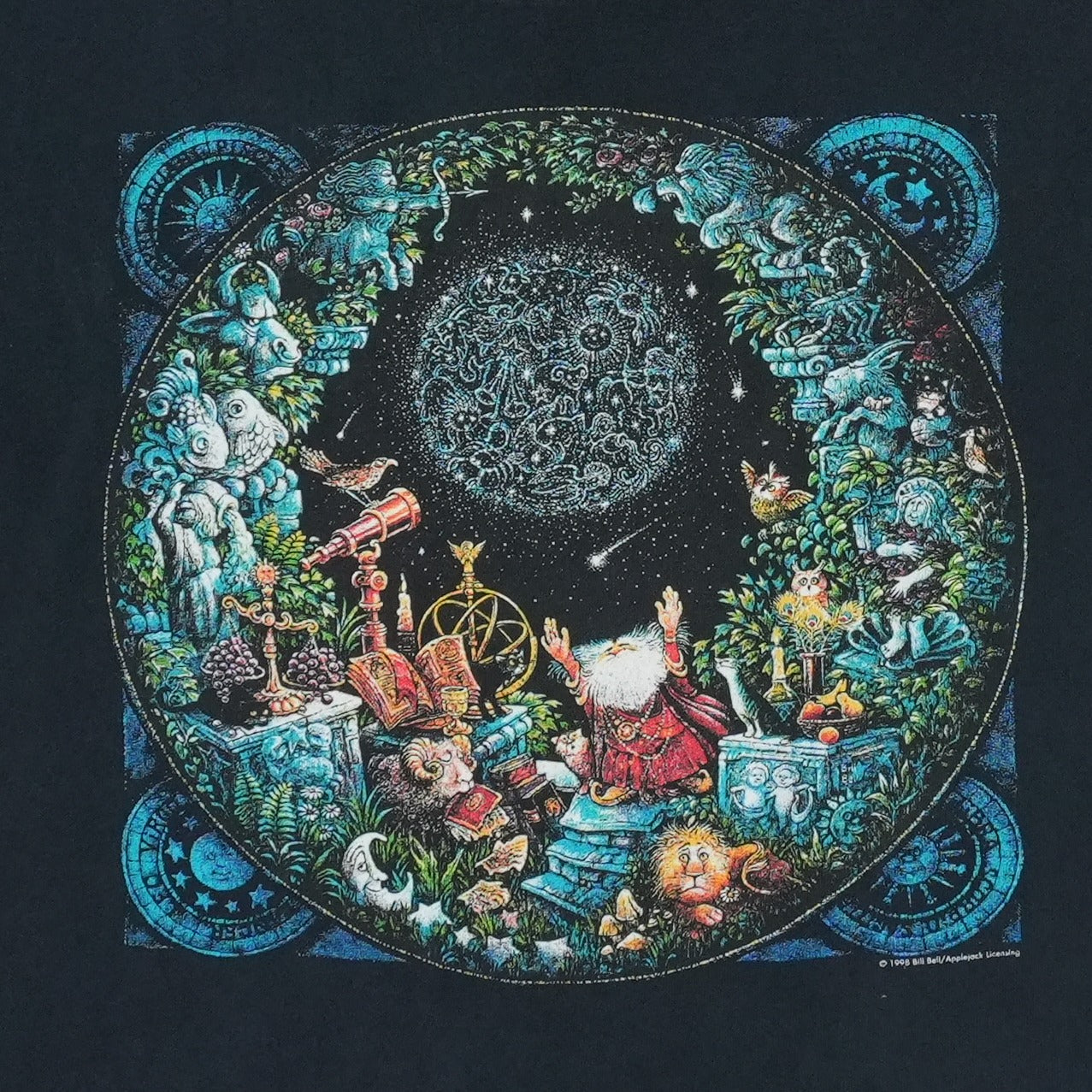 1990s Wizard Zodiac Celestial Long Sleeve Shirt