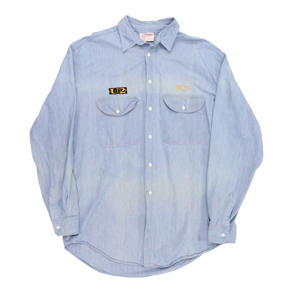 1990s U2 Live Denim Button Up Shirt