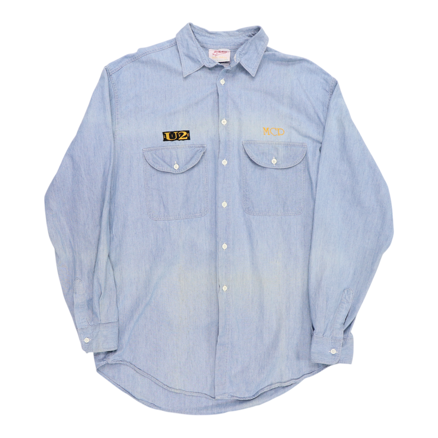 1990s U2 Live Denim Button Up Shirt