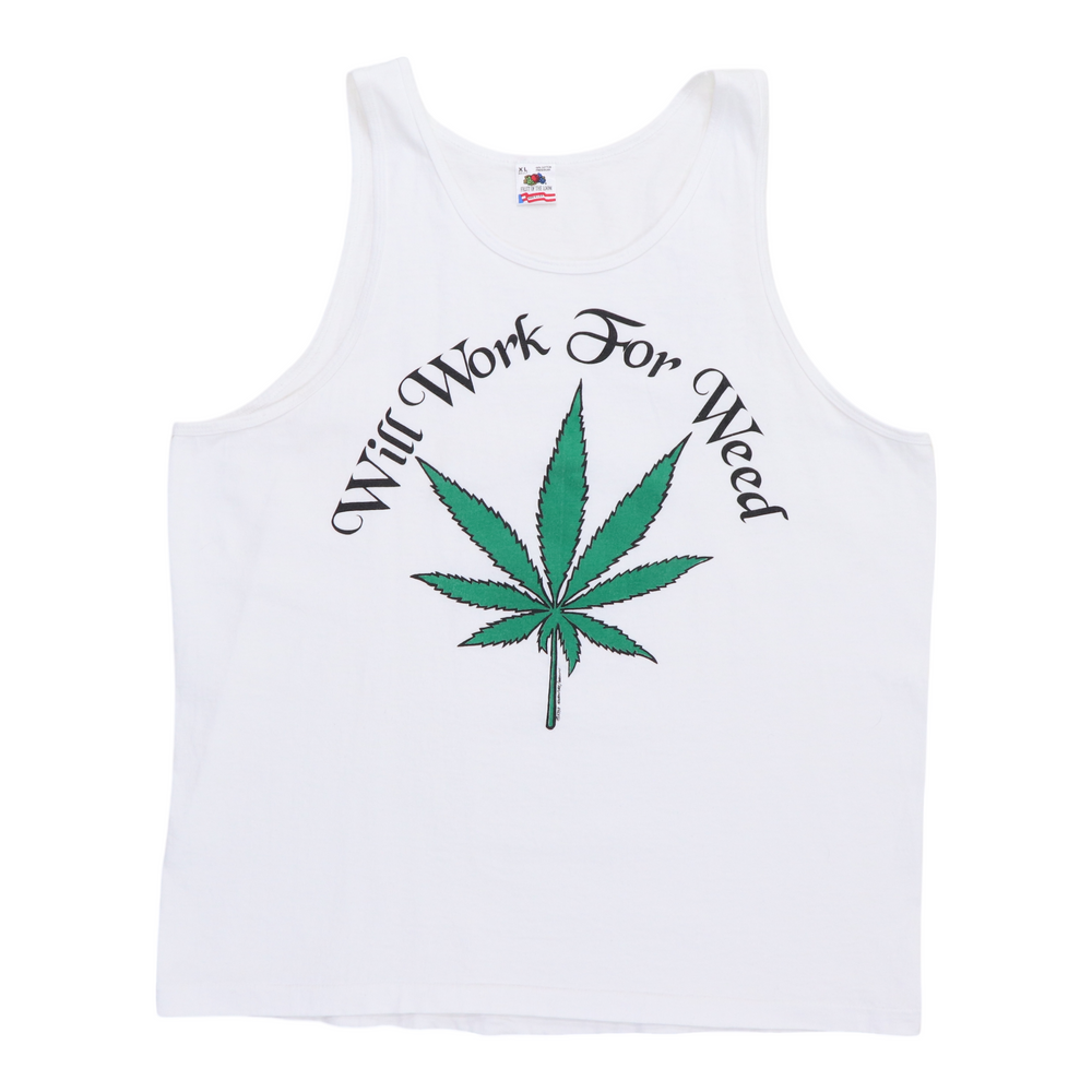 1990s Will Work For Weed Tank Top Shirt