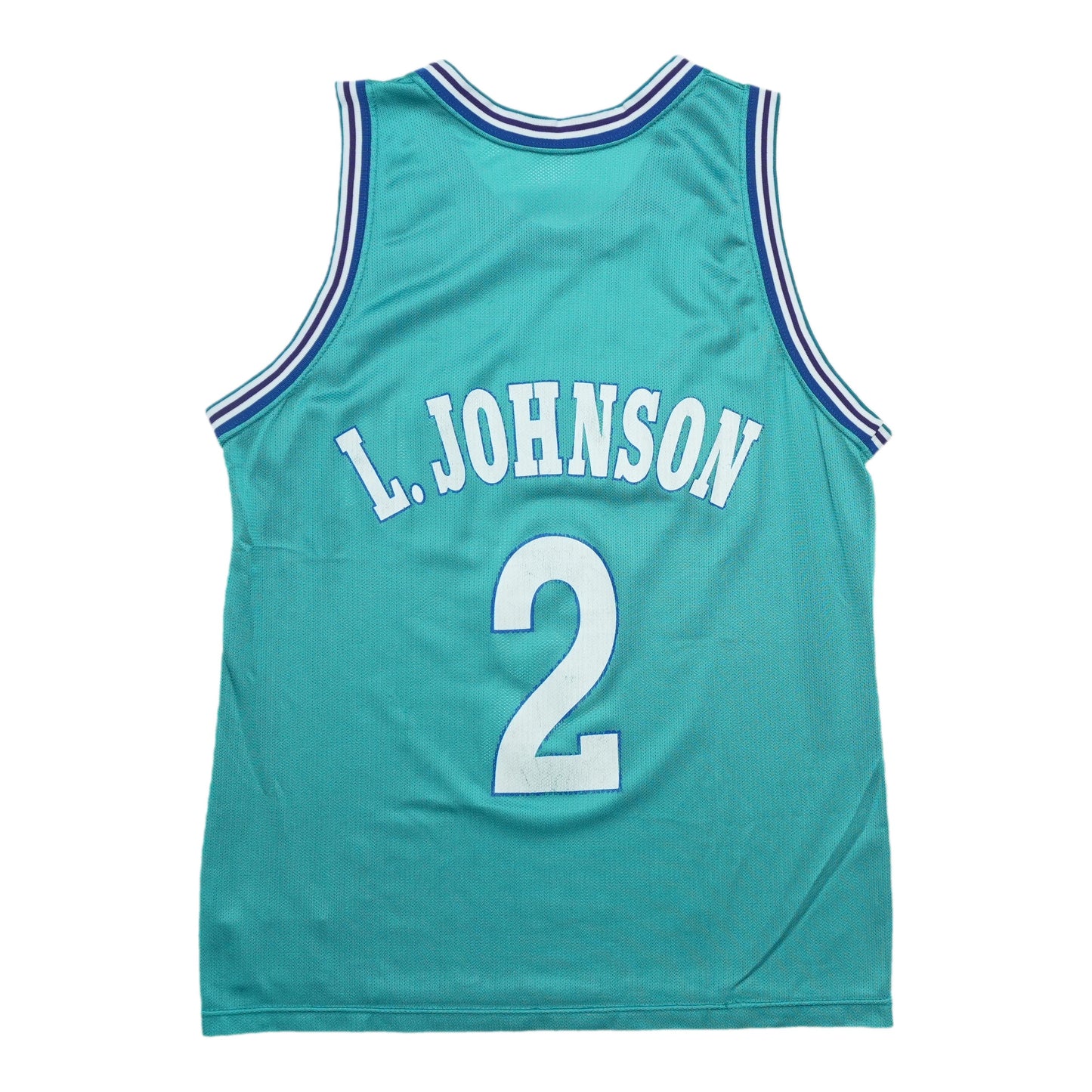 1990s Charlotte Hornets Larry Johnson Champion Jersey Back
