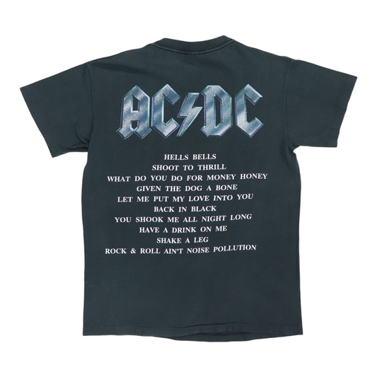 1991 ACDC Back In Black Shirt Back