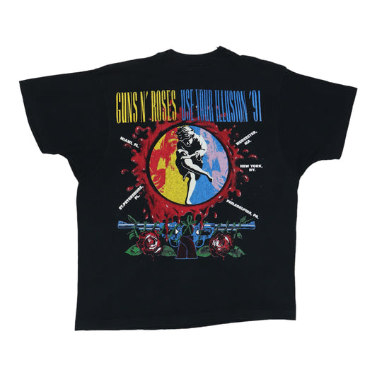 1991 Guns N Roses Use Your Illusion Tour Shirt Back