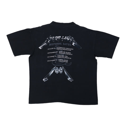1991 Metallica Historic Dates Tour Shirt Back