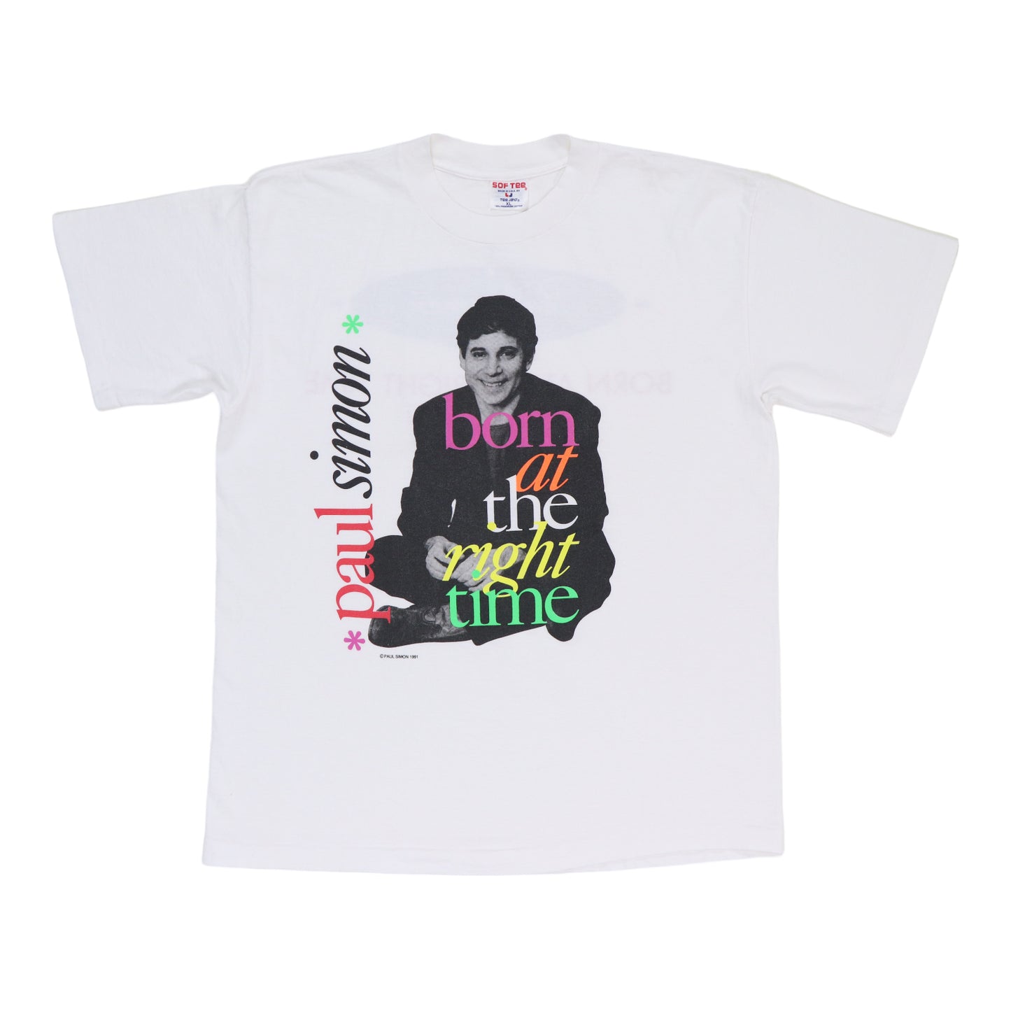 1991 Paul Simon Born At The Right Time Tour Shirt