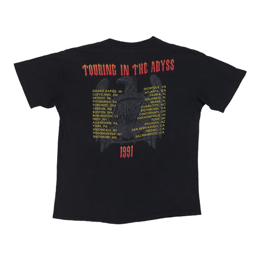 1991 Slayer Touring In The Abyss Shirt Back