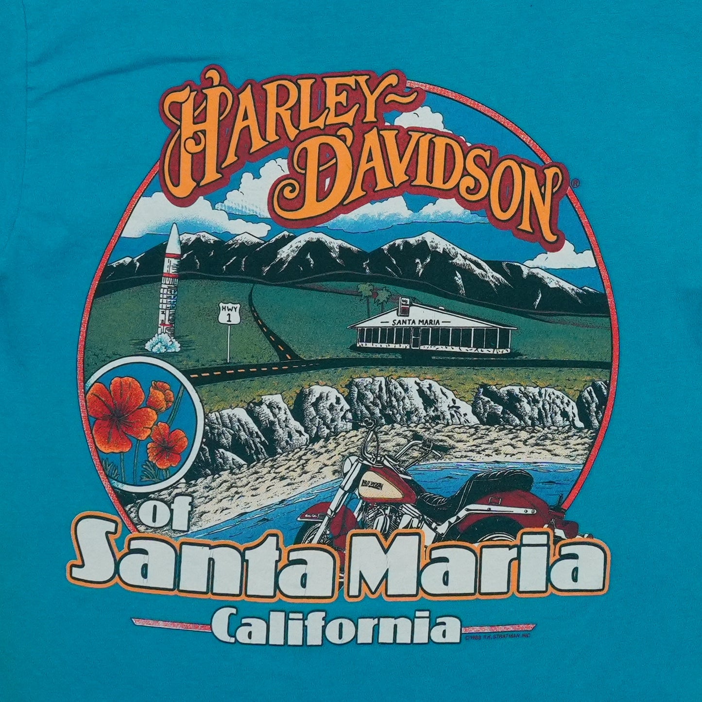 1992 Harley Davidson Santa Maria Shirt Detail 4