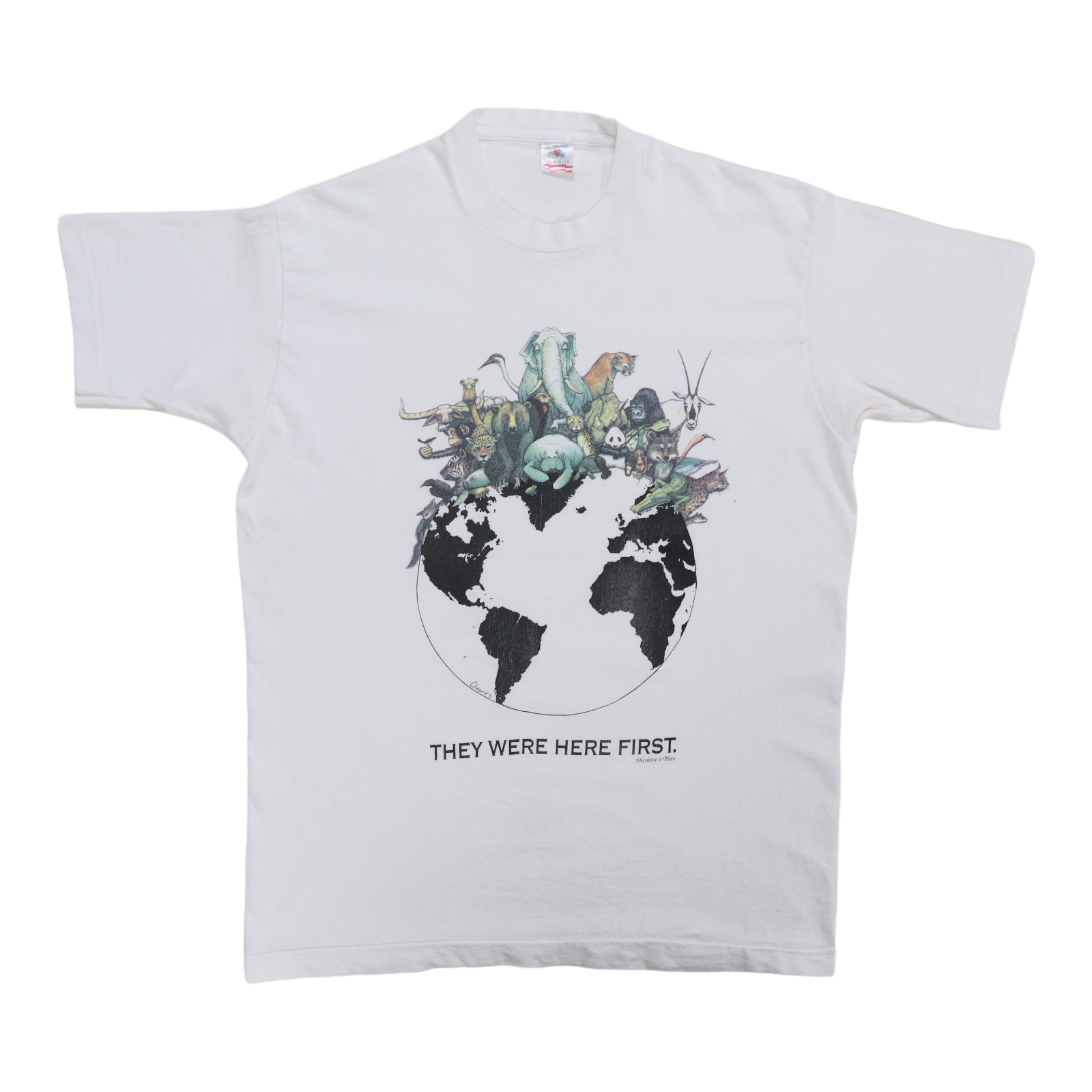 1992 Humanitees They Were Here First Shirt | Authentic Vintage Tee 