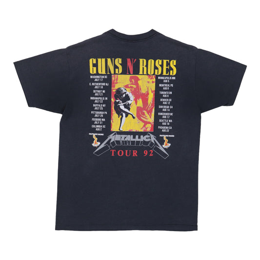1992 Metallica Guns N Roses Tour Shirt Back