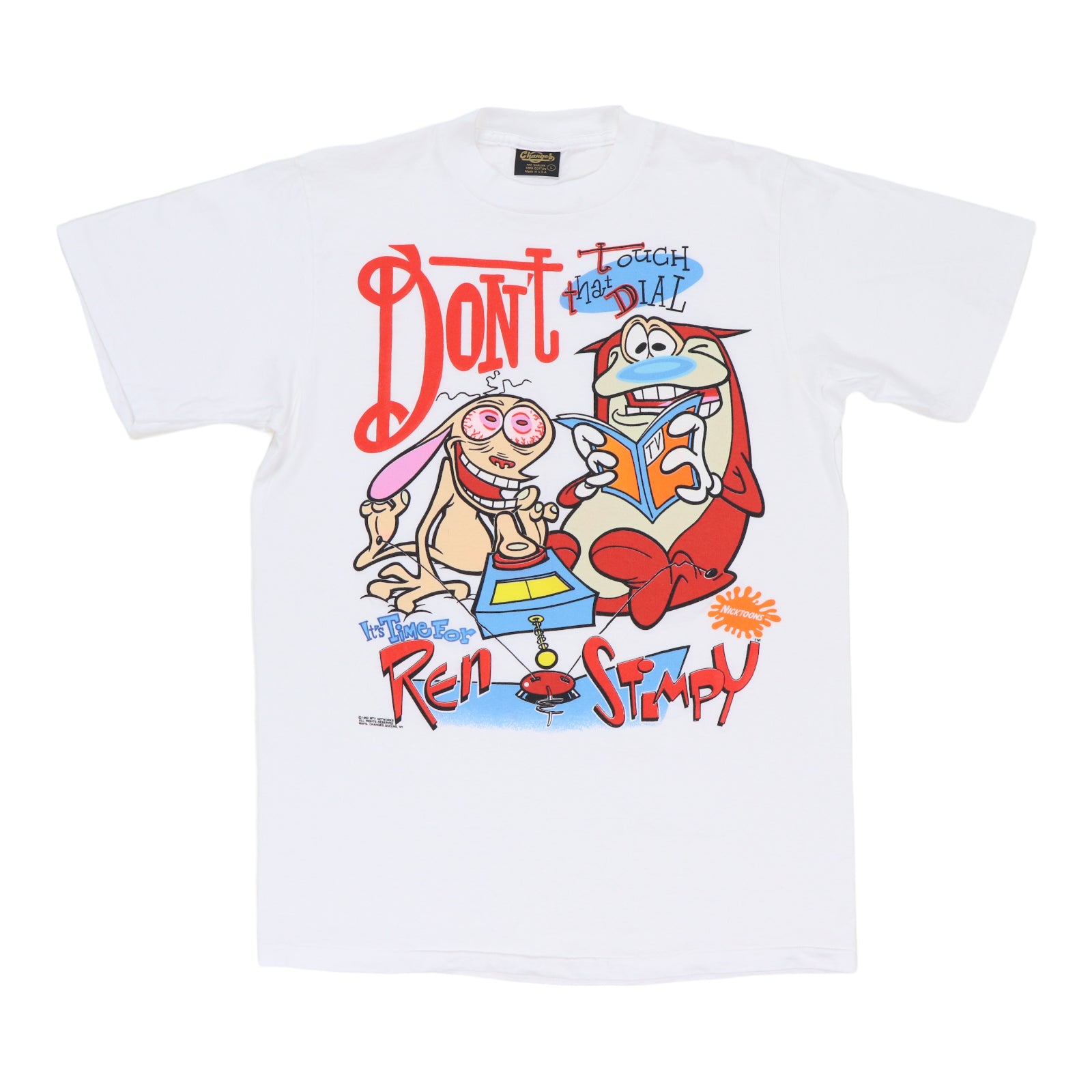 1992 Ren & Stimpy Don't Touch That Dial Shirt | Authentic Vintage